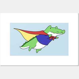 Superhero Alligator Posters and Art